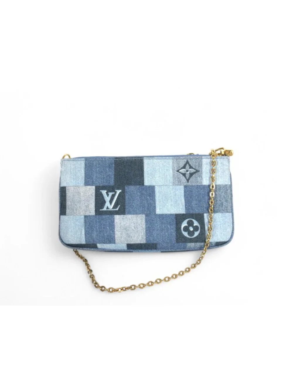 Louis Vuitton Multi Pochette Accessoires Monogram Denim Patchwork FULL SET